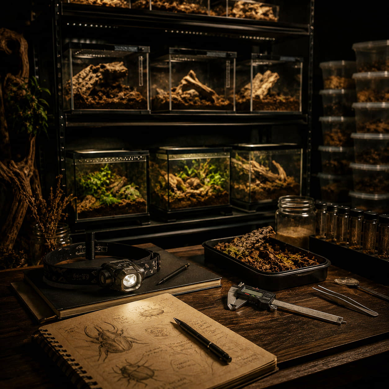 Beetle keeping workspace