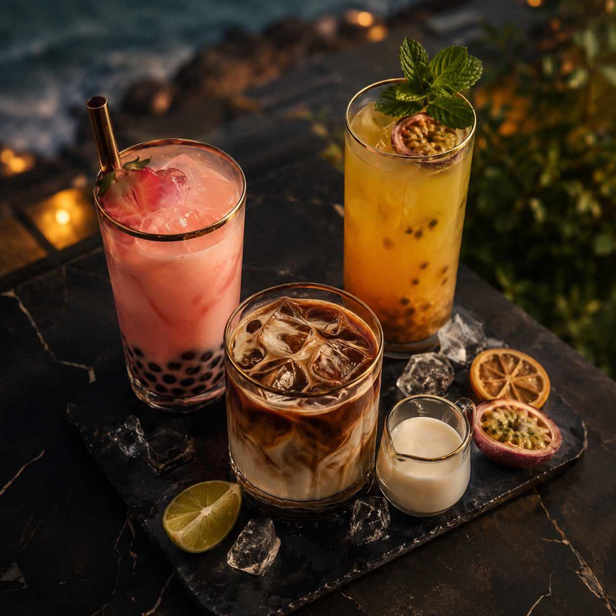 Beverages dish presentation